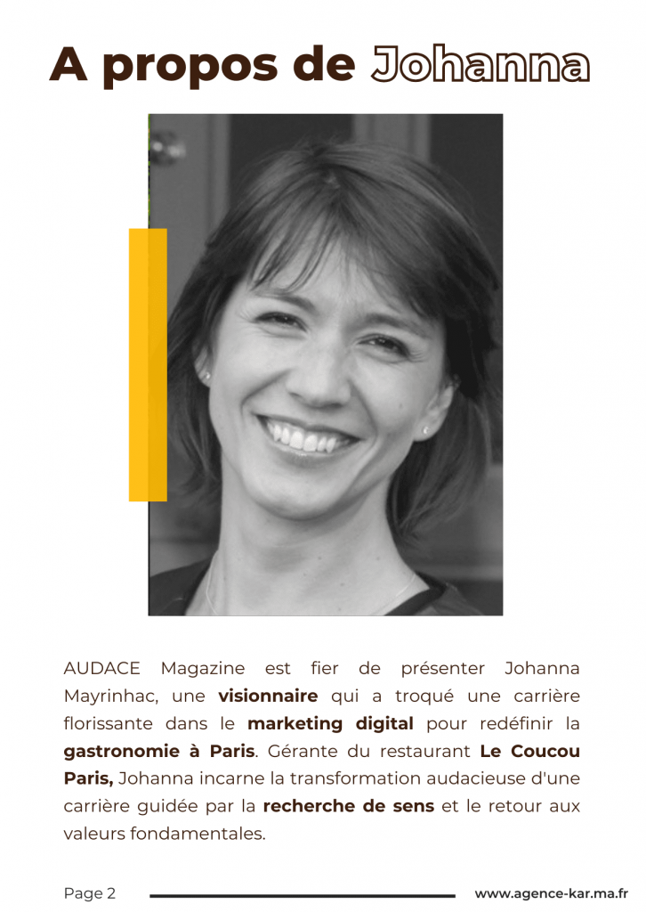 AUDACE MAGAZINE - SEPTEMBRE 2024 - Johanna Mayrinhac