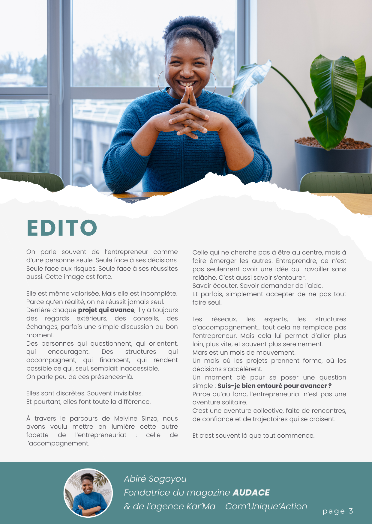 AUDACE MAGAZINE - Melvine Sinza - Mars 2026