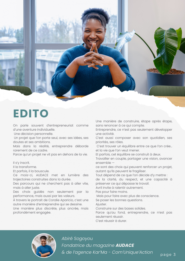 AUDACE - Avril 2026 - Coralie Aparicio - Integra