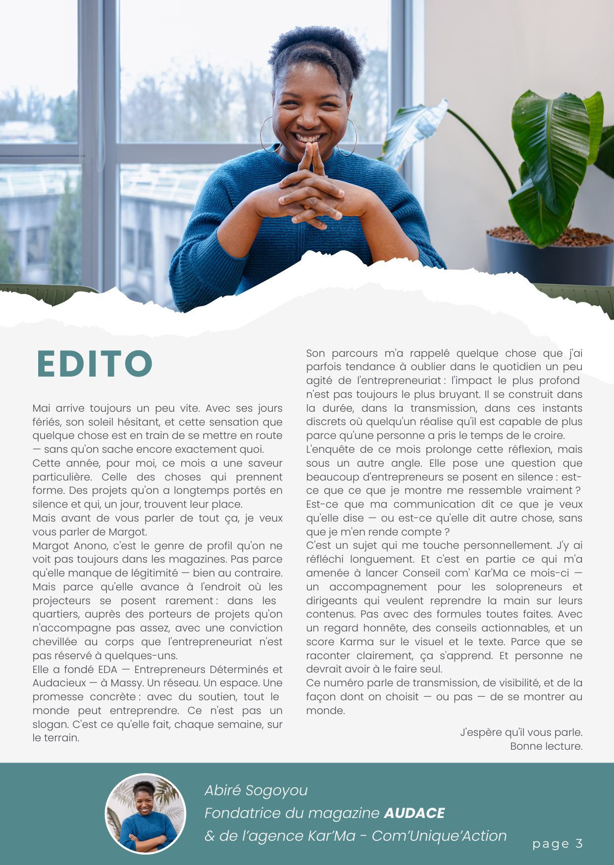 Magazine AUDACE MAI 2026 - Margot Anono