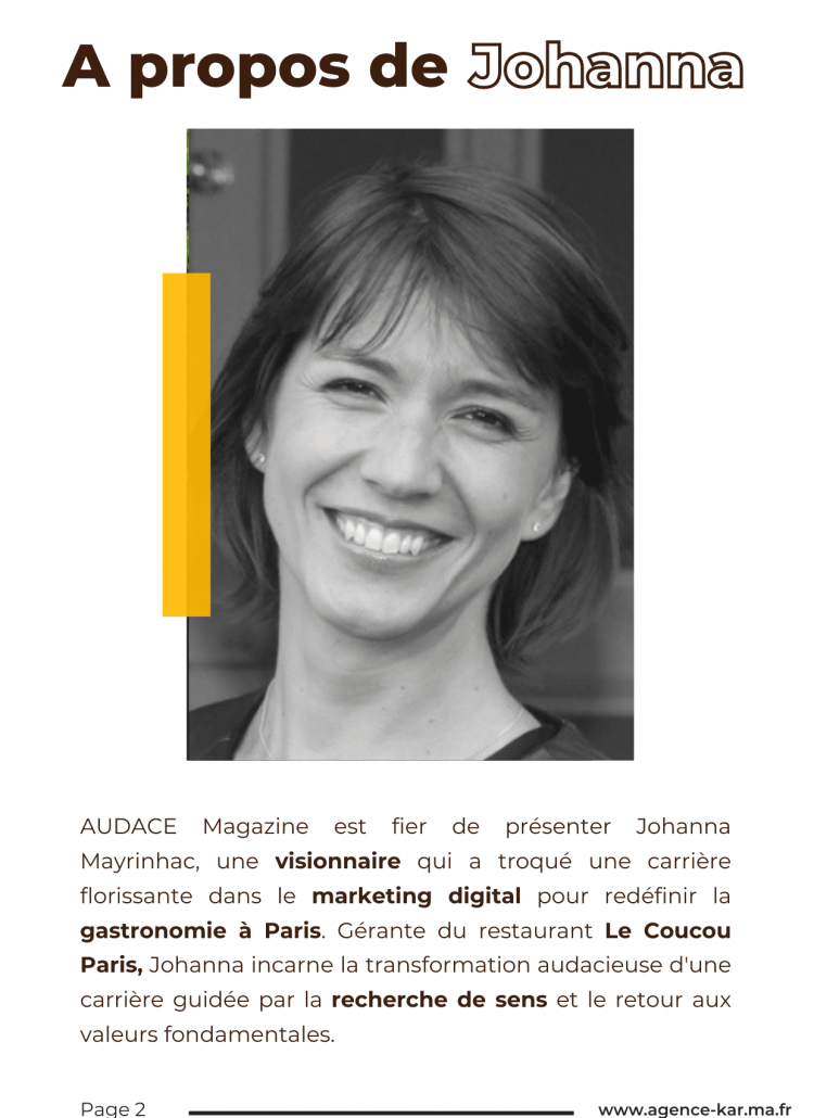AUDACE MAGAZINE - SEPTEMBRE 2024 - Johanna Mayrinhac